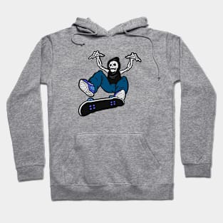 Skeleton Skater Kick Flip Cartoon Hoodie